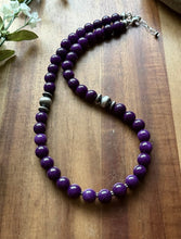 Load image into Gallery viewer, Sterling Silver Dyed Purple Sugilite Bead Necklace. 18 inch. Gift