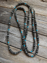 Load image into Gallery viewer, Sterling silver turquoise necklace 60 Inch