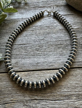 Load image into Gallery viewer, Southwestern 925 Sterling Silver 10mm Flat Saucer Pearls Bead Necklace 18 Inch