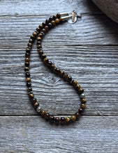 Load image into Gallery viewer, Tommy Rosita Singer T R Sterling Silver Tigers Eye Choker Bead Necklace 15 Inch