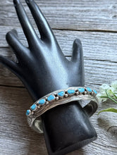 Load image into Gallery viewer, Vintage Pawn Navajo Sterling Silver Blue Turquoise Cuff Bracelet WB