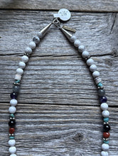 Load image into Gallery viewer, Tommy Rosita Singer T R Sterling Silver Multi Stone Choker Bead Necklace 15 Inch