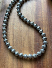 Load image into Gallery viewer, Sterling Silver 10mm Stamped Pearls Bead Necklace. 14 Inch
