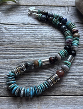 Load image into Gallery viewer, Tommy Rosita Singer T R Sterling Silver Blue Turquoise Bead Necklace 20 Inch