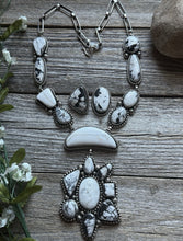 Load image into Gallery viewer, Navajo Sterling Silver White Buffalo Turquoise Lariat Necklace Set Mary Ellen