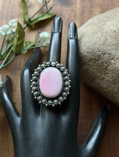 Load image into Gallery viewer, Navajo Handmade Sterling Silver Pink Conch Adjustable Ring Etta Enditto Gift