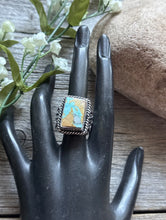 Load image into Gallery viewer, Sunshine Reeves 925 Sterling Silver Royston Turquoise Ring. Navajo. Size 8