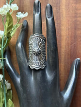 Load image into Gallery viewer, Sunshine Reeves Navajo Native 925 Sterling Silver Stamped Handmade Ring Size10.5