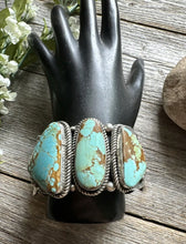 Load image into Gallery viewer, Navajo Sterling Silver Number 8 Turquoise Cuff Bracelet. C Yazzie Gift