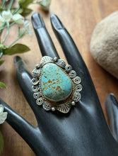 Load image into Gallery viewer, Navajo Sterling Silver Number 8 Turquoise Adjustable Ring Etta Enditto Gift