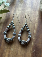 Load image into Gallery viewer, Pink Rhodochrosite Sterling Silver Pearls Bead Earrings 2.75 Inch