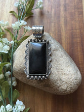 Load image into Gallery viewer, Native American Navajo Sterling Silver Black Onyx Pendant Etta Enditto Gift