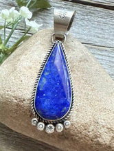 Load image into Gallery viewer, Native American Navajo Sterling Silver Lapis Pendant R Yazzie Gift