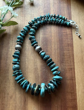 Load image into Gallery viewer, Sterling Silver Graduated Turquoise Nuggets Bead Necklace 18 inch Gift