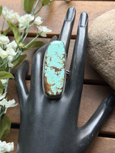 Load image into Gallery viewer, Navajo Native Sterling Silver Number 8 Turquoise Adjustable Ring Leslie Nez Gift