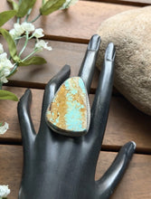Load image into Gallery viewer, Navajo Native Sterling Silver Number 8 Turquoise Adjustable Ring Leslie Nez Gift