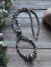 Load image into Gallery viewer, Southwestern Sterling Silver Pearls Jackla Multi Bead Necklace 32 Inch Gift