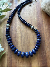 Load image into Gallery viewer, Sterling Silver Graduated Lapis Bead Necklace. 18 inch. Gift