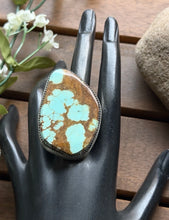 Load image into Gallery viewer, Navajo Native Sterling Silver Number 8 Turquoise Adjustable Ring Leslie Nez Gift