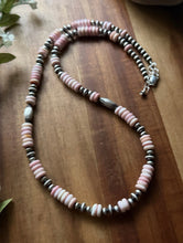 Load image into Gallery viewer, Sterling Silver Pink Conch W Multi Bead Pearls Necklace. 24 inch. Gift