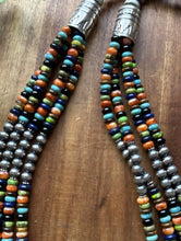 Load image into Gallery viewer, Sterling Silver Multi Strand Multi Stone Pearls Bead Necklace. 28 inch