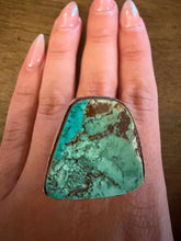 Load image into Gallery viewer, Navajo sterling silver  turquoise royston ring adjustable