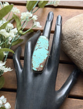 Load image into Gallery viewer, Navajo Native Sterling Silver Number 8 Turquoise Adjustable Ring Leslie Nez Gift