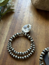 Load image into Gallery viewer, Navajo Sterling Silver Yellow Bumblebee Jasper Pearl Double Loop Earrings Etta
