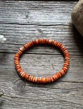 Load image into Gallery viewer, Orange Spiny Oyster Shell 7 Inch Stretch Bead Bracelet Gift