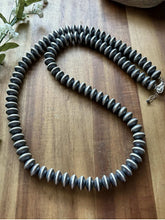 Load image into Gallery viewer, Southwestern Sterling Silver 14mm Flat Saucer Pearls Bead Necklace 34 Inch