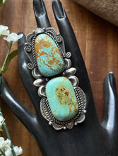 Load image into Gallery viewer, Native American Sterling Silver Turquoise Adjustable Ring M