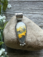 Load image into Gallery viewer, Native American Sterling Silver Yellow Bumblebee Jasper Pendant Tillie Jon Gift