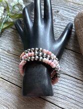 Load image into Gallery viewer, Sterling Silver Pink Conch Pearls Wrap Spiral Bead Bracelet