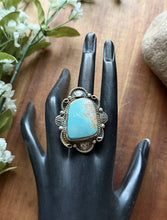 Load image into Gallery viewer, Navajo Sterling Silver Royston Turquoise Adjustable Ring Etta Enditto Gift