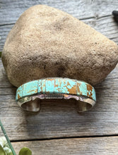Load image into Gallery viewer, Navajo Native Sterling Silver Number 8 Turquoise Inlay Cuff Bracelet Steve F