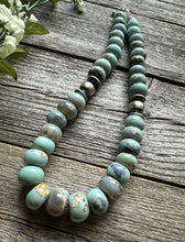 Load image into Gallery viewer, Southwestern 925 Sterling Silver Larimar W Pearls Bead Necklace 16 inch