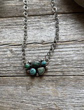 Load image into Gallery viewer, Navajo Sterling Silver Blue Turquoise Cluster Adjustable Chain Necklace K Yazzie
