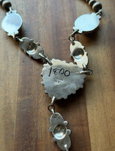 Load image into Gallery viewer, Navajo Sterling Silver Blue Turquoise Heart Lariat Pearls Bead Chain Necklace RY