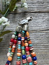 Load image into Gallery viewer, Sterling Silver Multi Strand Multi Stone Bead Necklace. 16 inch