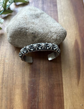 Load image into Gallery viewer, Navajo Native American Sterling Silver Star Stacker Cuff Bracelet H Happy Piasso