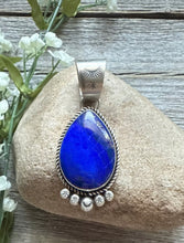 Load image into Gallery viewer, Native American Navajo Sterling Silver Lapis Pendant R Yazzie Gift