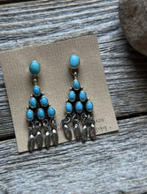 Load image into Gallery viewer, Native American Sterling Silver Turquoise Earrings Geneva