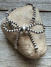 Load image into Gallery viewer, Bow Sterling Silver Pearls Bead Bracelet. 7 Inch. Gift