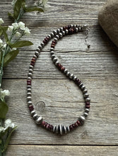Load image into Gallery viewer, Purple Spiny Oyster Multi Graduated Sterling Silver Pearls Bead Necklace 18 inch