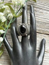Load image into Gallery viewer, Mens Delbert Gordon Navajo Sterling Silver Black Onyx Ring. Size 11.5