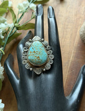 Load image into Gallery viewer, Navajo Sterling Silver Number 8 Turquoise Adjustable Ring Etta Enditto Gift