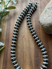 Load image into Gallery viewer, Southwestern Sterling Silver 14mm Flat Saucer Pearls Bead Necklace 20 Inch