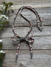 Load image into Gallery viewer, Bow Sterling Silver Multi Graduated Pink Conch Pearls Bead Necklace 24 inch Gift