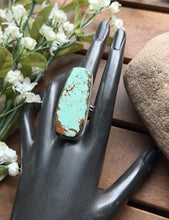 Load image into Gallery viewer, Navajo Native Sterling Silver Number 8 Turquoise Adjustable Ring Leslie Nez Gift