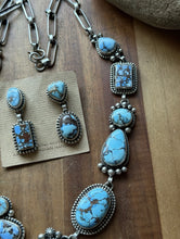 Load image into Gallery viewer, Navajo Sterling Silver Golden Hills Turquoise Lariat Chain Necklace Mary Ellen